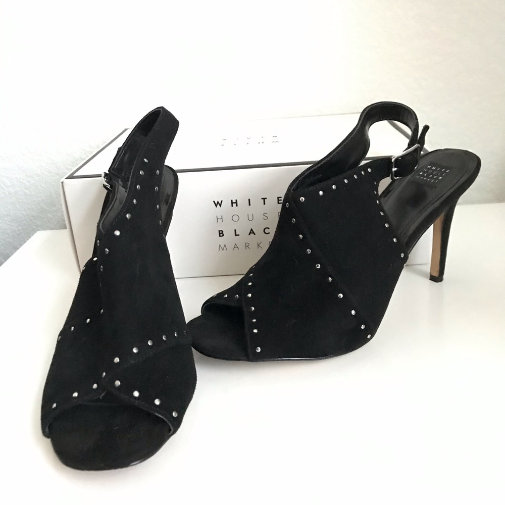 WHBM Black Suede Studded Shooties
